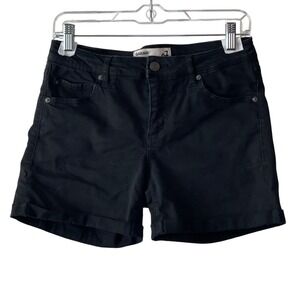 Garage‎ Denim Shorts Womens Size 7 Black Mid-Rise Cuffed Stretch 5-Pocket Goth